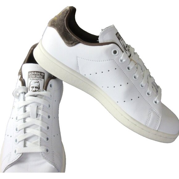 Adidas Women's Stan Smith Leather Court Sneakers White Gold Brown Sizes NIB - Picture 5 of 5
